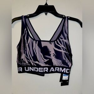 BLACK PATTERNED Under Armour Sports Bra XL NWT